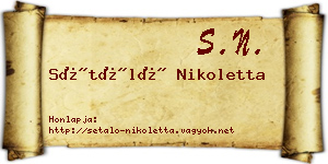 Sétáló Nikoletta névjegykártya