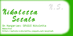 nikoletta setalo business card
