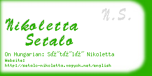 nikoletta setalo business card